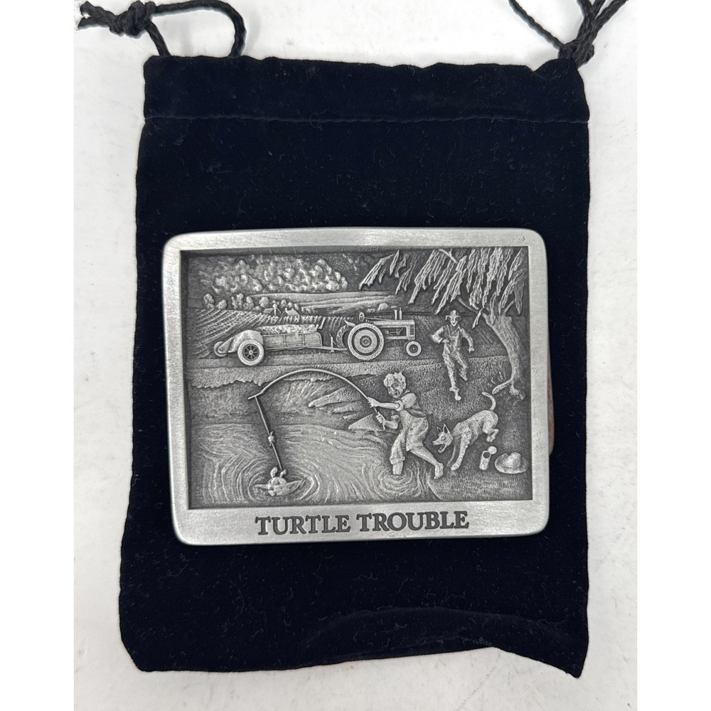 John Deere Tractor Spreader‎ Farm Dog Belt Buckle Hinton Turtle Trouble 1999